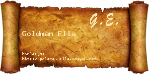 Goldman Ella névjegykártya